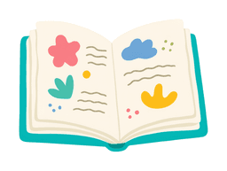 An open book sticker